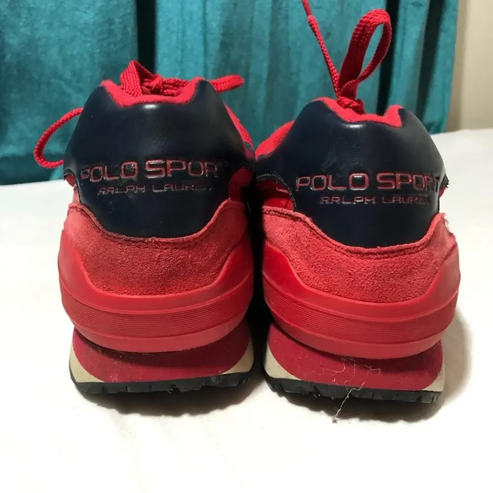 Polo Ralph Lauren sport mens slaton pony red blue lace up sneakers 14D classic